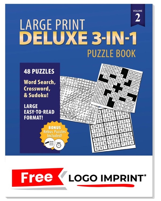Large Print Deluxe 3-in-1 Puzzle Book