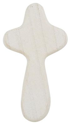 Hand Held Cross 4" - White