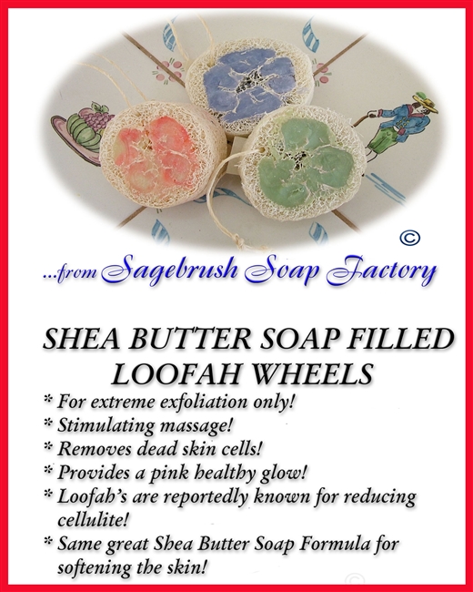 Shea Butter Soap Filled Loofah Wheels