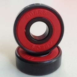 16 Roller Skate Black Bearings with Bronze Cage and red Seals 8x22x7 mm