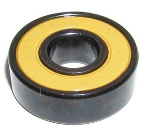 16 Roller Skate Black Bearings with Bronze Cage and yellow Seals 8x22x7 mm