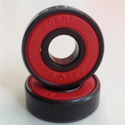 Set of 16 608B-2RS Inline Rollerblade Skate Sealed Bearings with Nylon Cage and Red Seals 8x22x7mm