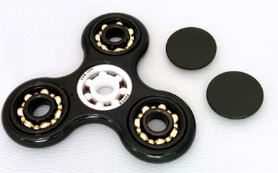 Fidget Hand Spinner Toy with Center full Ceramic ZRO2 Bearing, 3 outer bronze Bearings