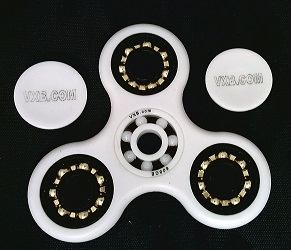 Fidget Hand Spinner Toy with Center full Ceramic ZRO2 Bearing, 3 outer bronze Bearings