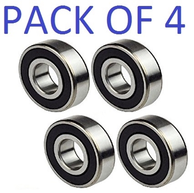 6007-2RS RadialBall Bearing Dual Sided Rubber Sealed Deep Groove (4PCS) Bore Dia. 35mm OD 62mm Width 14mm