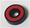 Set of 8 608B-2RS Skateboard Black Bearings with Nylon Cage and red Seals 8x22x7mm