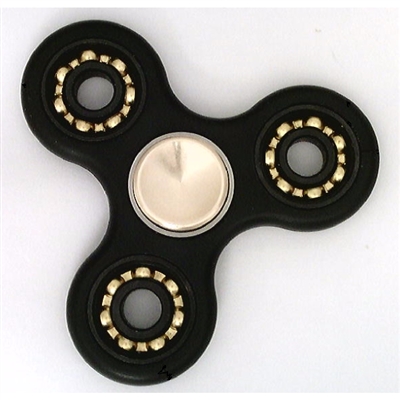 Fidget Hand Spinner Toy with Center full Ceramic ZRO2 Bearing, 3 outer bronze Bearings with gold caps