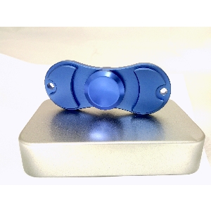 Blue Aluminum Dual Fidget Hand Spinner Toy