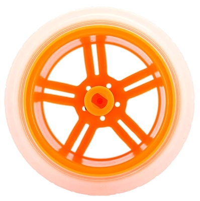 Transparent Yellow 65mm x 27mm Smart Car Rubber Wheel