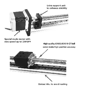 7" inch Actuator NEMA 23 CNC Ballscrew Linear Motion Slide Rail Table with a Motor