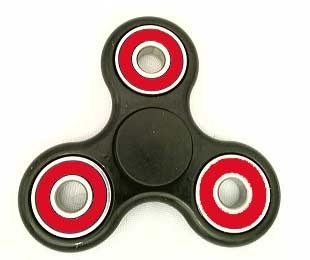 Fidget Hand SpinnersToy with Center Stainless Bearing, 2 caps and 3 outer red Bearings