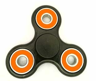 Fidget Hand SpinnersToy with Center Ceramic Bearing, 2 caps and 3 outer orange Bearings