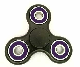 Fidget Hand SpinnersToy with Center Ceramic Bearing, 2 caps and 3 outer purple Bearings