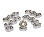 16 inline Skate Bearing Bronze Cage Open