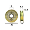 8mm Bore Bearing with 32mm Steel Wire/Cable Track Pulley 8x32x8.3mm