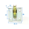 6.4mm Bore Bearing with 38mm Steel Wire/Cable Track Pulley with triangular 2L bracket