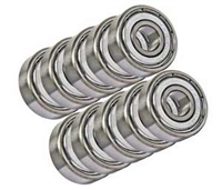 R4AZZ 1/4"x3/4"x9/32" inch Shielded Miniature Bearing Pack of 10
