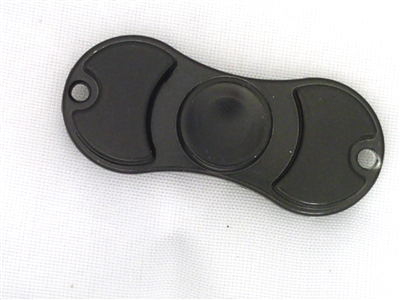 Small Black Aluminum Dual Fidget Hand Spinner Toy