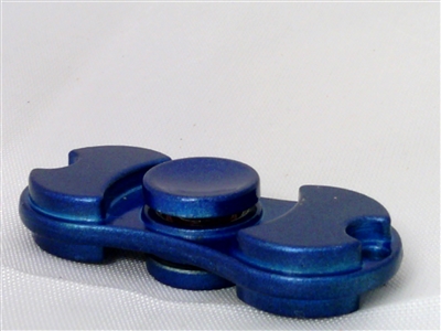 Small Blue Aluminum Dual Fidget Hand Spinner Toy