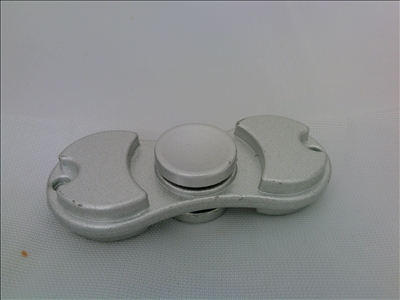 Silver Aluminum Dual Fidget Hand Spinner Toy