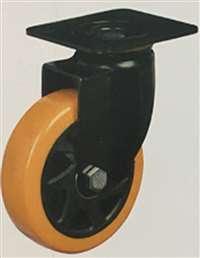 6" Inch Polyurethane  and  Polypropylene Caster Wheel 772 lbs Swivel Top Plate