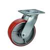 6" Inch Iron core  and  Polyurethane Caster Wheel 772 lbs Swivel+Brake+Fixed Top Plate