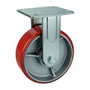 6" Inch Iron core  and  Polyurethane Caster Wheel 772 lbs Fixed Top Plate
