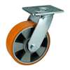 6" Inch Aluminum and  Polyurethane Caster Wheel 882 lbs Swivel Top Plate