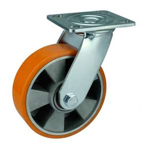 6" Inch Aluminum and  Polyurethane Caster Wheel 882 lbs Swivel Top Plate