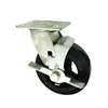 6" Inch Rubber Caster Wheel 617 lbs Side brake Top Plate