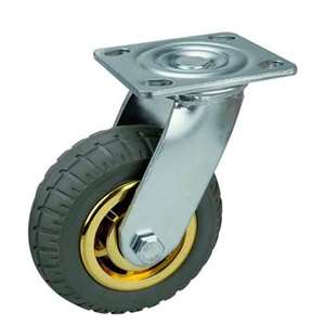 6" Inch Polypropylene core  and  Rubber Caster Wheel 551 lbs Swivel Top Plate