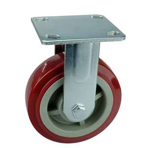 6" Inch Polyvinyl Chloride Caster Wheel 617 lbs Fixed Top Plate