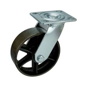 8" Inch Black Cast iron Caster Wheel 661 lbs Swivel Top Plate
