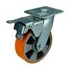 5" Inch Aluminium  and  Polyurethane Caster Wheel 926 lbs Swivel and Upper Brake Top Plate