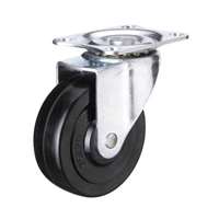 2" Inch Rubber Caster Wheel 55 lbs Swivel Top Plate