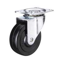 3" Inch Rubber Caster Wheel 88 lbs Swivel Top Plate