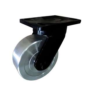 6" Inch Cast iron polyurethane Caster Wheel 3307 lbs Swivel Top Plate