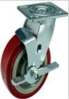 6" Inch Stainless steel fork  and  Polyurethane Caster Wheel 617 lbs Swivel Top Plate