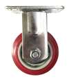 6" Inch Stainless steel fork  and  Polyurethane Caster Wheel 617 lbs Fixed Top Plate