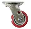 8" Inch Stainless steel fork  and  Polyurethane Caster Wheel 661 lbs Swivel Top Plate