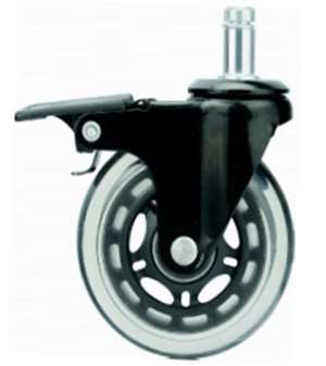 3" Inch Polyurethane Caster Wheel 99 lbs Swivel and Upper Brake