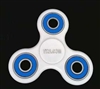 White Fidget Hand Spinners Toy with Center Ceramic Bearing, 2 caps and 3 outer blue Bearings