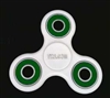 White Fidget Hand Spinners Toy with Center Ceramic Bearing, 2 caps and 3 outer green Bearings