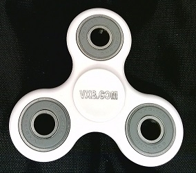 White Fidget Hand Spinners Toy with Center Ceramic Bearing, 2 caps and 3 outer grey Bearings