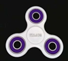White Fidget Hand Spinners Toy with Center Ceramic Bearing, 2 caps and 3 outer purple Bearings