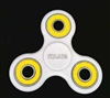 White Fidget Hand Spinners Toy with Center Ceramic Bearing, 2 caps and 3 outer yellow Bearings