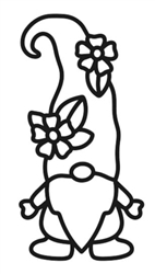 Gnome with Flowers on Hat Decal