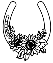 Horseshoe With Flowers Decal
