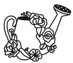 Watering Can and Flowers Decal