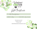 Windcrest Farm Gift Certificate